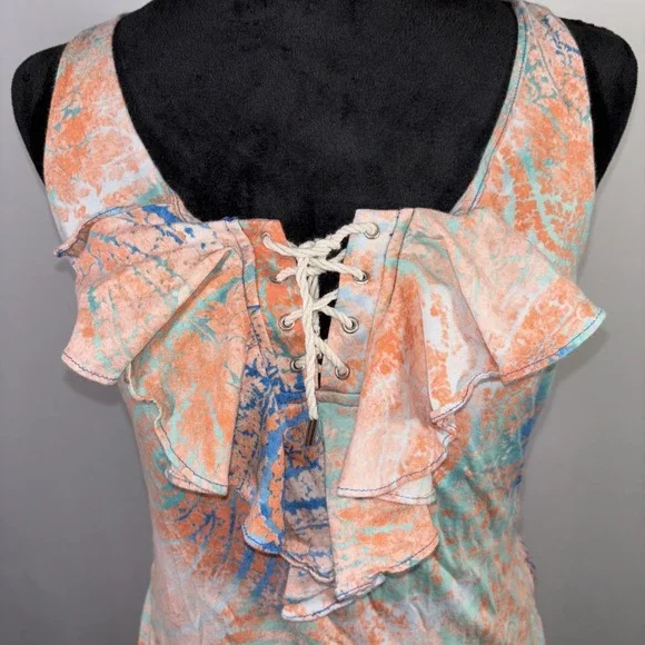 Lauren Ralph Lauren Drop Waist Boho Dress Sz Medium Paisley Fairy Festival Party - Picture 2 of 7